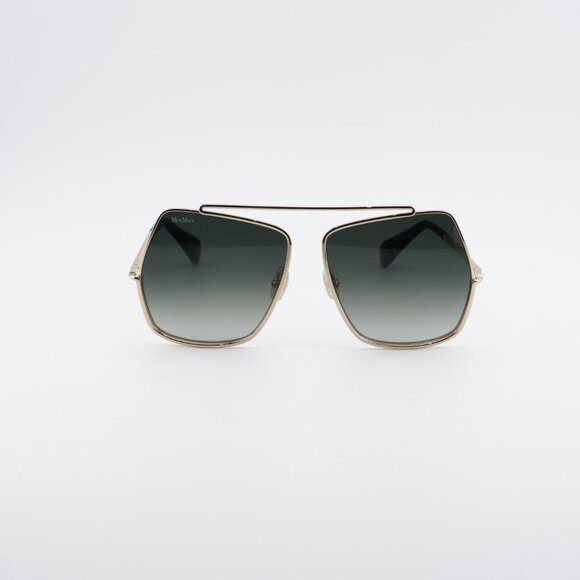 Max Mara MM0102 32P Sunglasses Gold Butterfly Frame, Green Gradient Lenses main image 4